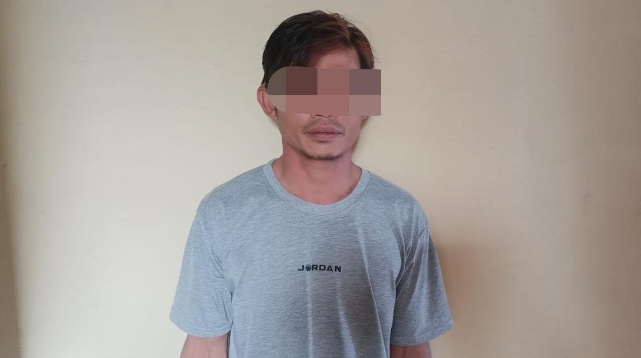 Tersangka Pencabulan Diamankan di Mapolsek Sekampung Udik, Lampung Timur. (Foto: L86)