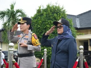 Ditengah Hujan, Polres Lampung Timur Tetap Gelar Apel Ops Lilin Krakatau 2025