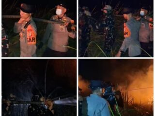Satbrimob Polda Lampung Bersama Tim Gabungan Terus Lakukan Pemadaman Karhutla Di TNWK